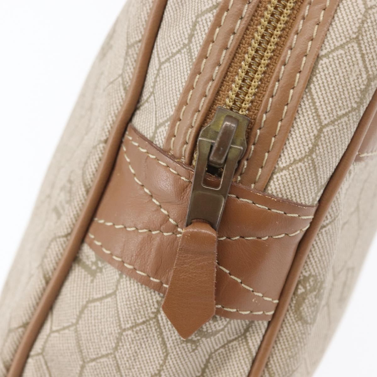 Christian Dior Vintage Honeycomb Clutch Canvas Beige Canvas Clutche & Pouche Bag (Pre-Owned)
