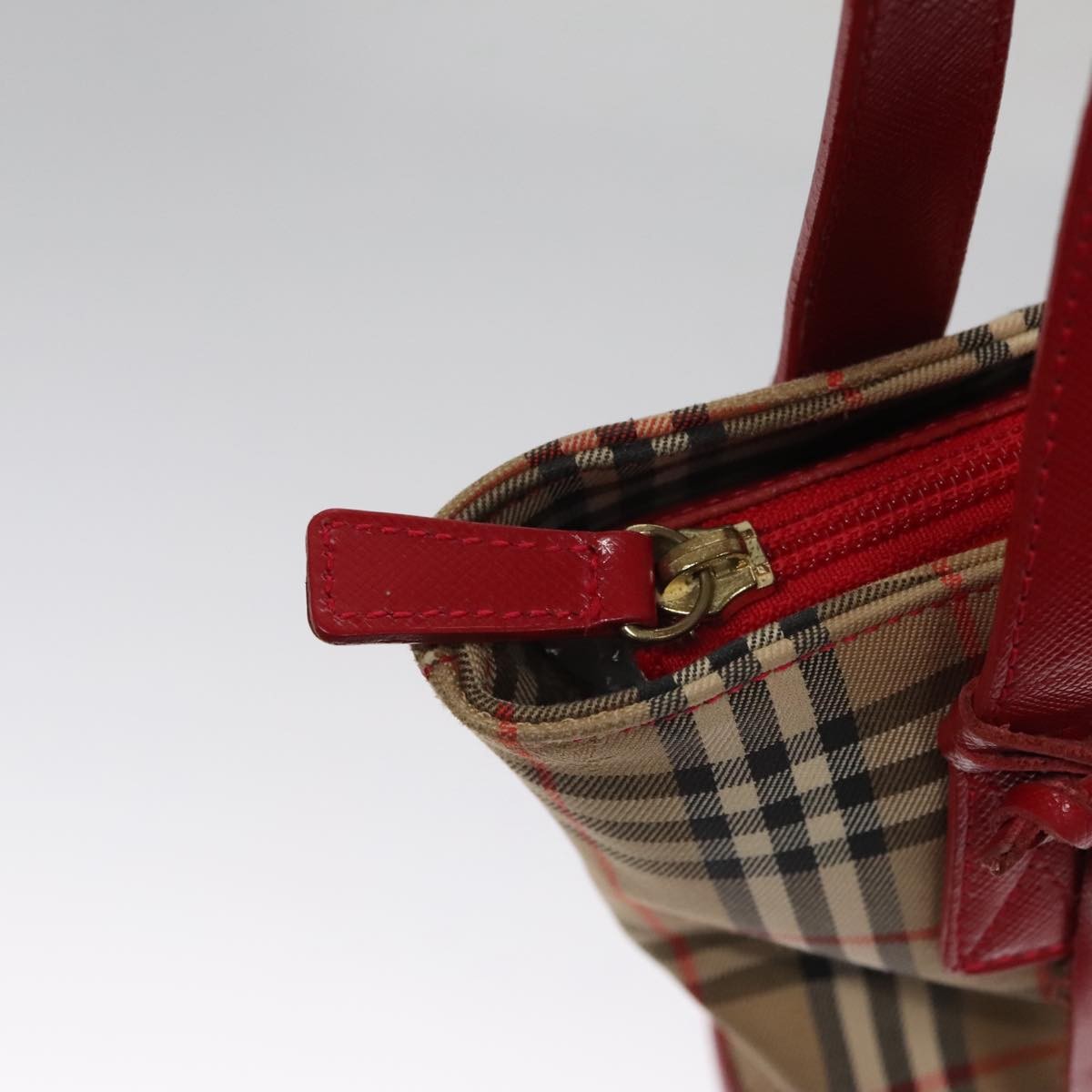 Burberry Nova Check Tote Canvas And Leather Beige Canvas Tote Bag