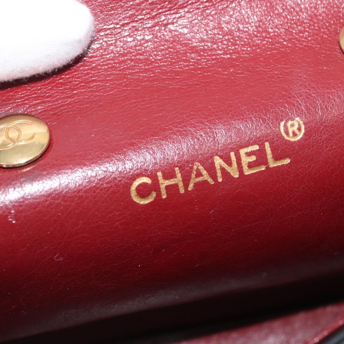 Chanel Vintage Square Cc Flap Bag Quilted Lambskin Black Leather Shoulder Bag Bag