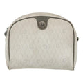 Christian Dior Vintage Honeycomb Shoulder Bag Canvas And Leather White Canvas Shoulder Bag Bag (Pre-Owned)