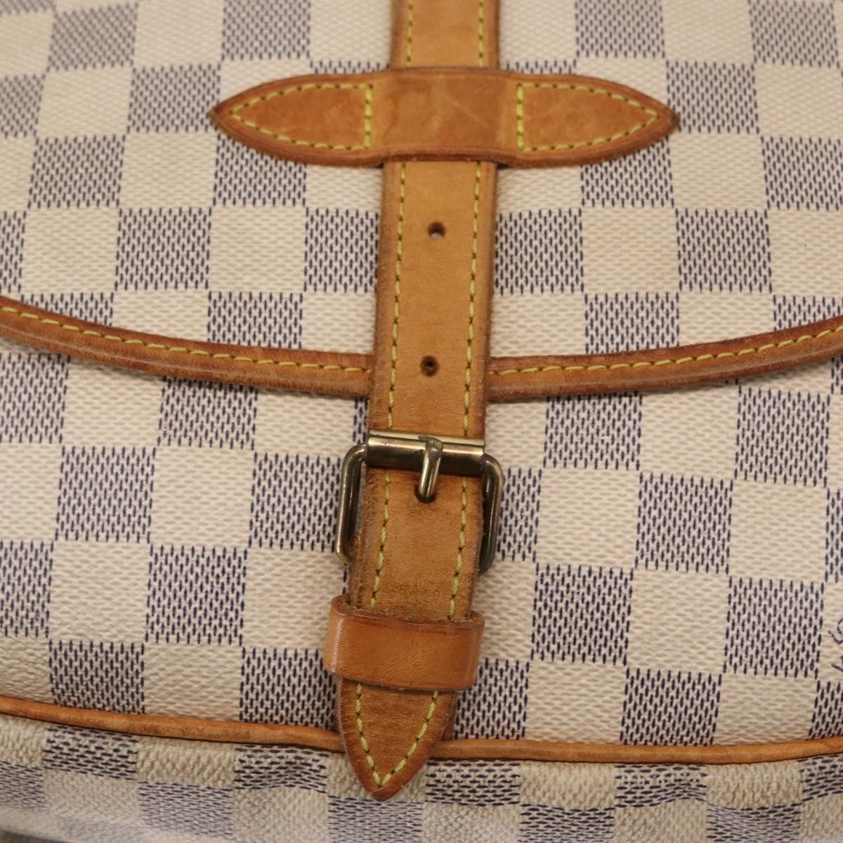 Louis Vuitton Saumur Handbag Damier Beige Canvas Shoulder Bag