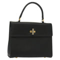 Celine Vintage Convertible Turnlock Top Handle Bag Leather Black Leather Bag