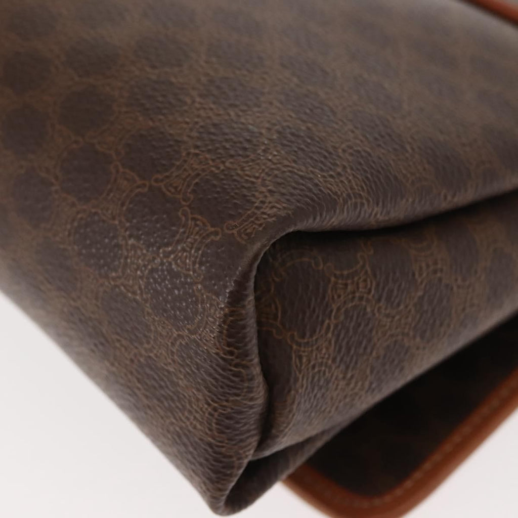 Celine Vintage Macadam Shoulder Bag Canvas Brown Canvas Shoulder Bag Bag