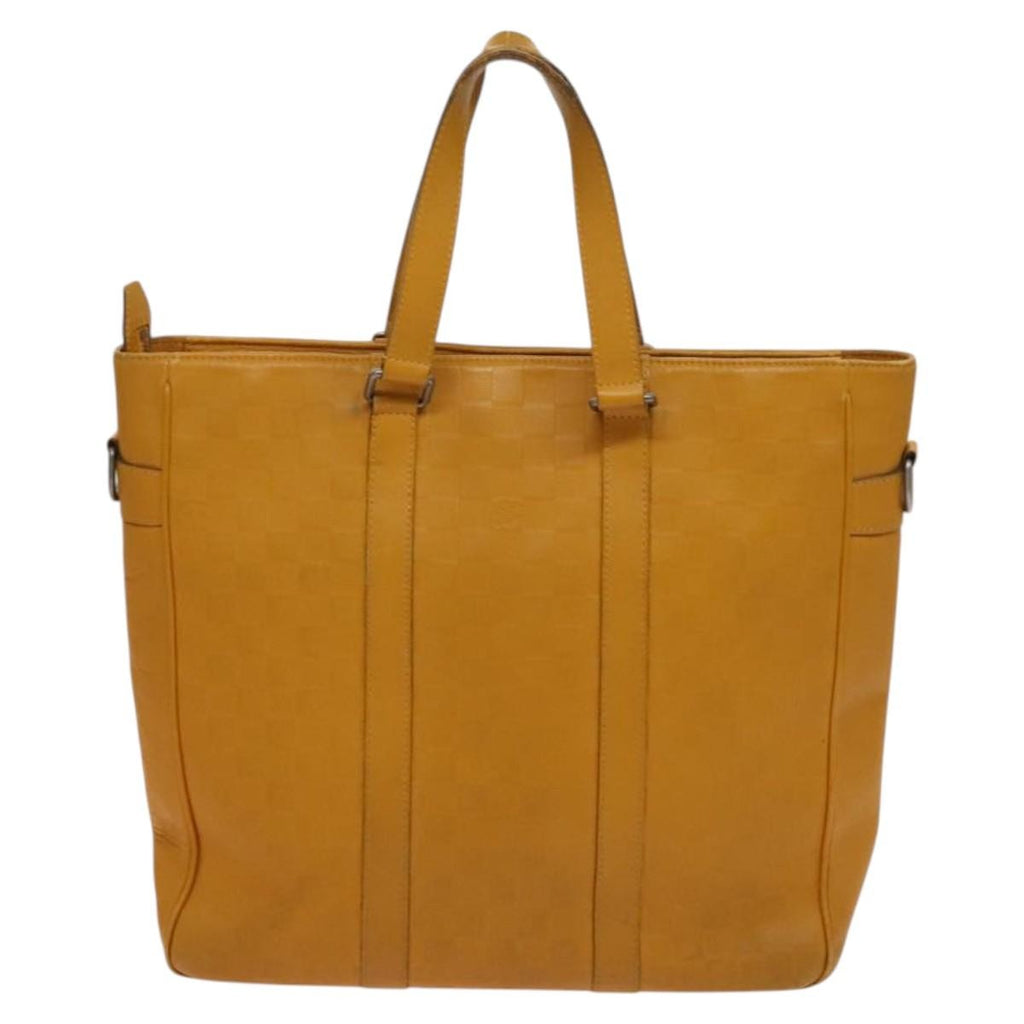 Louis Vuitton Tadao Handbag Damier Infini Leather Yellow Leather Handbag