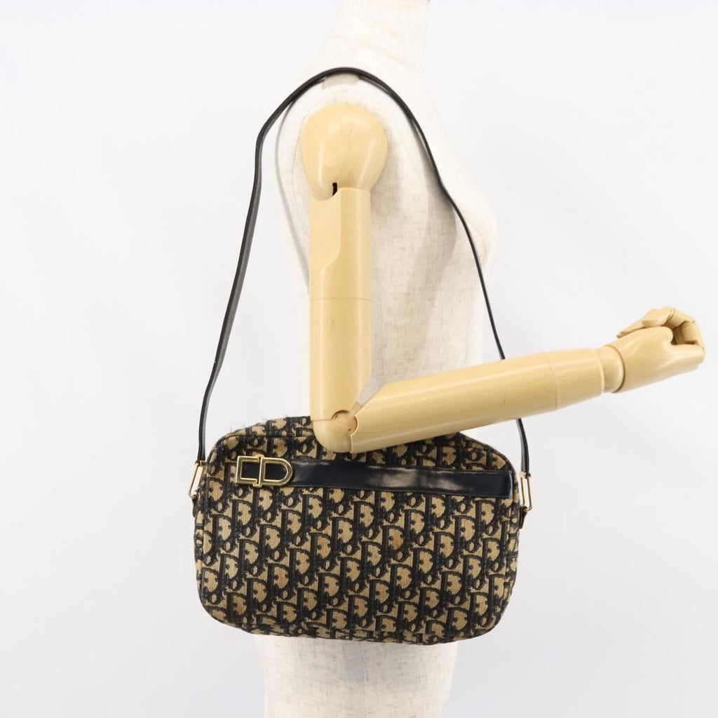 Christian Dior Vintage Cd Trotter Shoulder Bag Canvas Navy Canvas Shoulder Bag Bag (Pre-Owned)