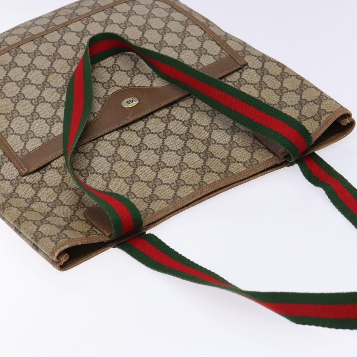 Gucci Ophidia Front Pocket Shopper Tote Gg Coated Canvas Beige Canvas Tote Bag Bag (Pre-Owned)