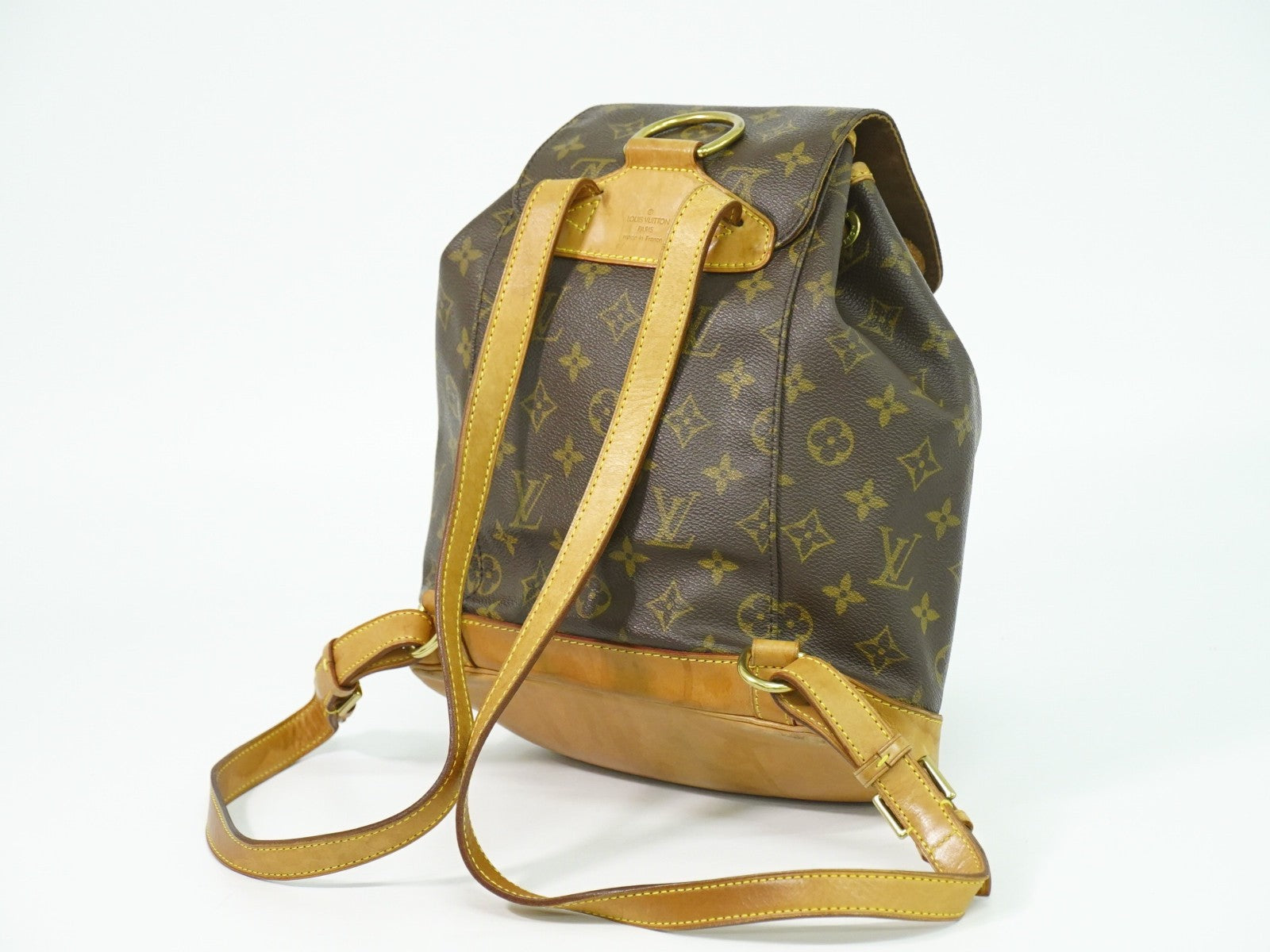Louis Vuitton Vintage Montsouris Backpack Monogram Canvas Brown Canvas Backpack Bag