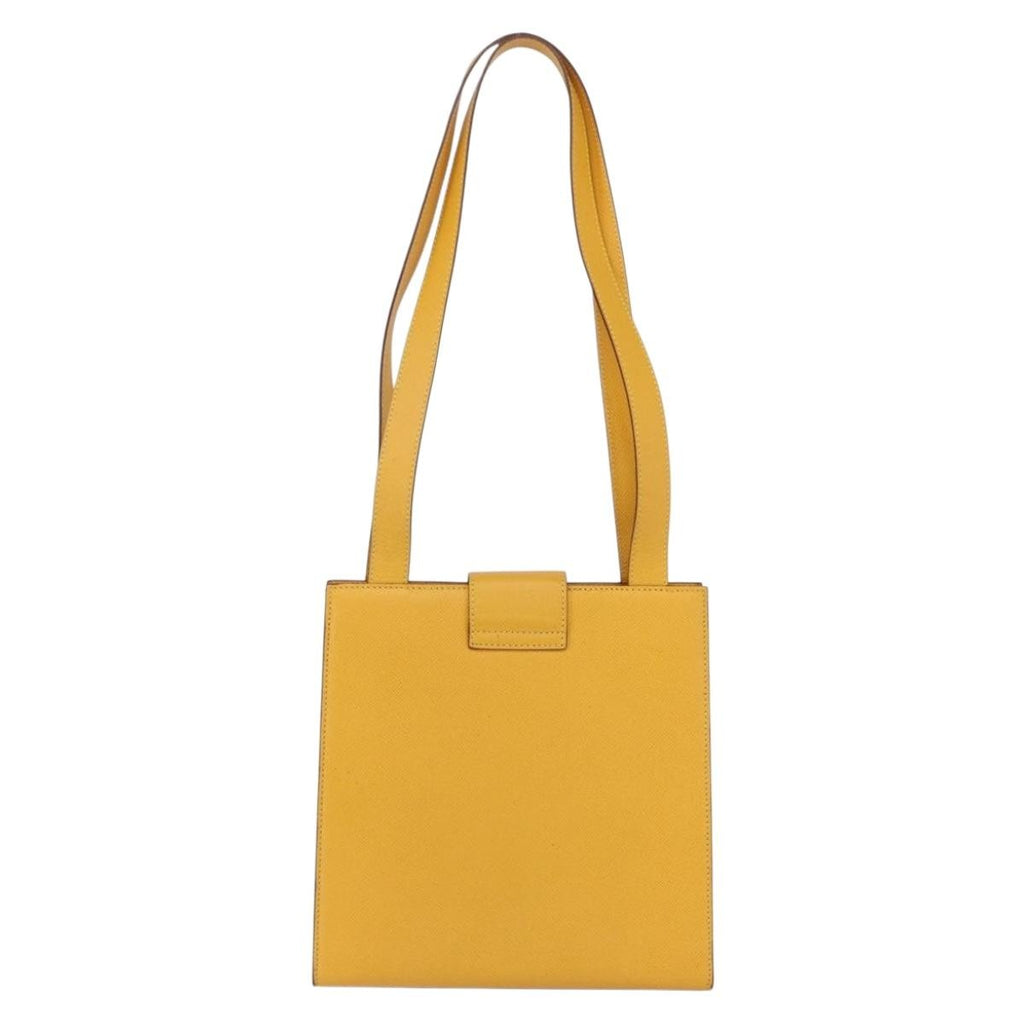 Celine Vintage Shoulder Bag Leather Yellow Leather Shoulder Bag Bag