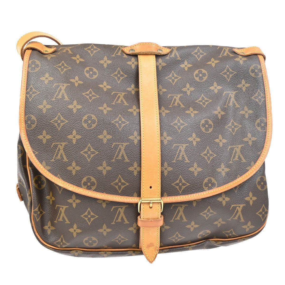 Louis Vuitton Saumur Handbag Monogram Canvas Brown Canvas Shoulder Bag