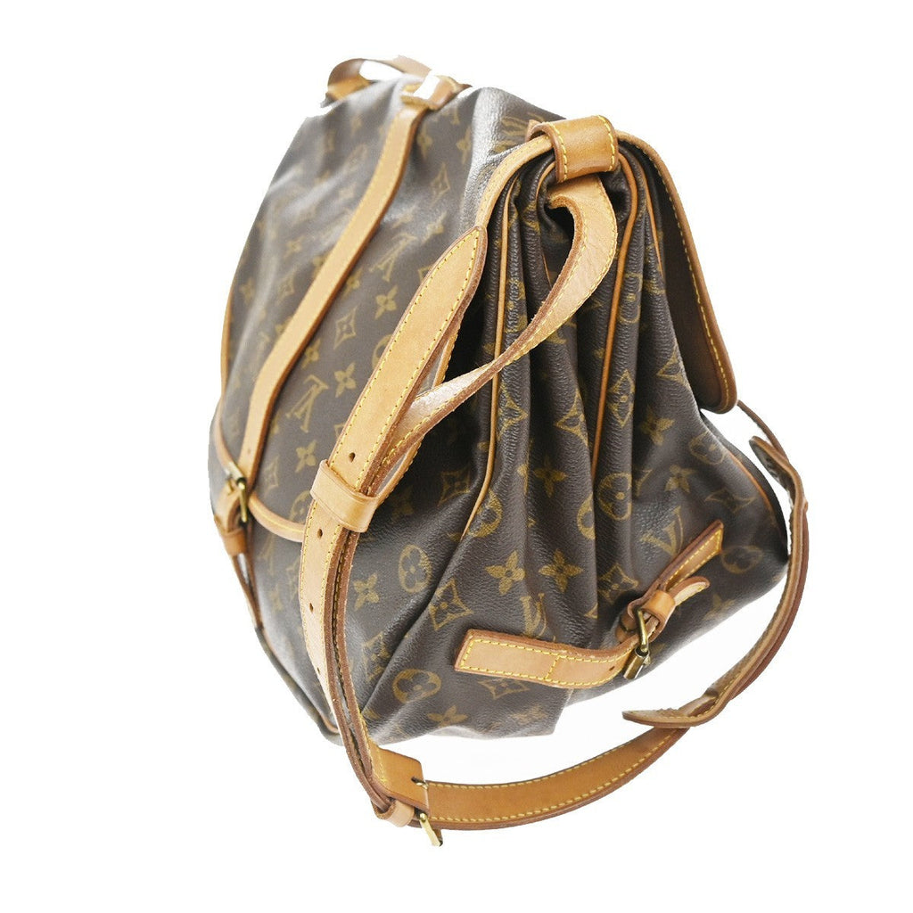 Louis Vuitton Saumur Handbag Monogram Canvas Brown Canvas Shoulder Bag