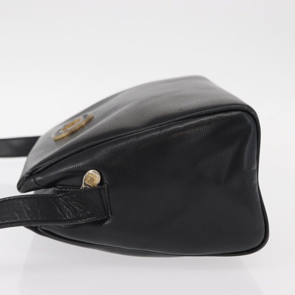 Celine Vintage Circle Logo Crossbody Bag Leather Black Leather Shoulder Bag Bag
