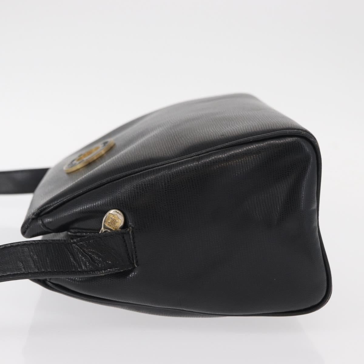 Celine Vintage Circle Logo Crossbody Bag Leather Black Leather Shoulder Bag Bag