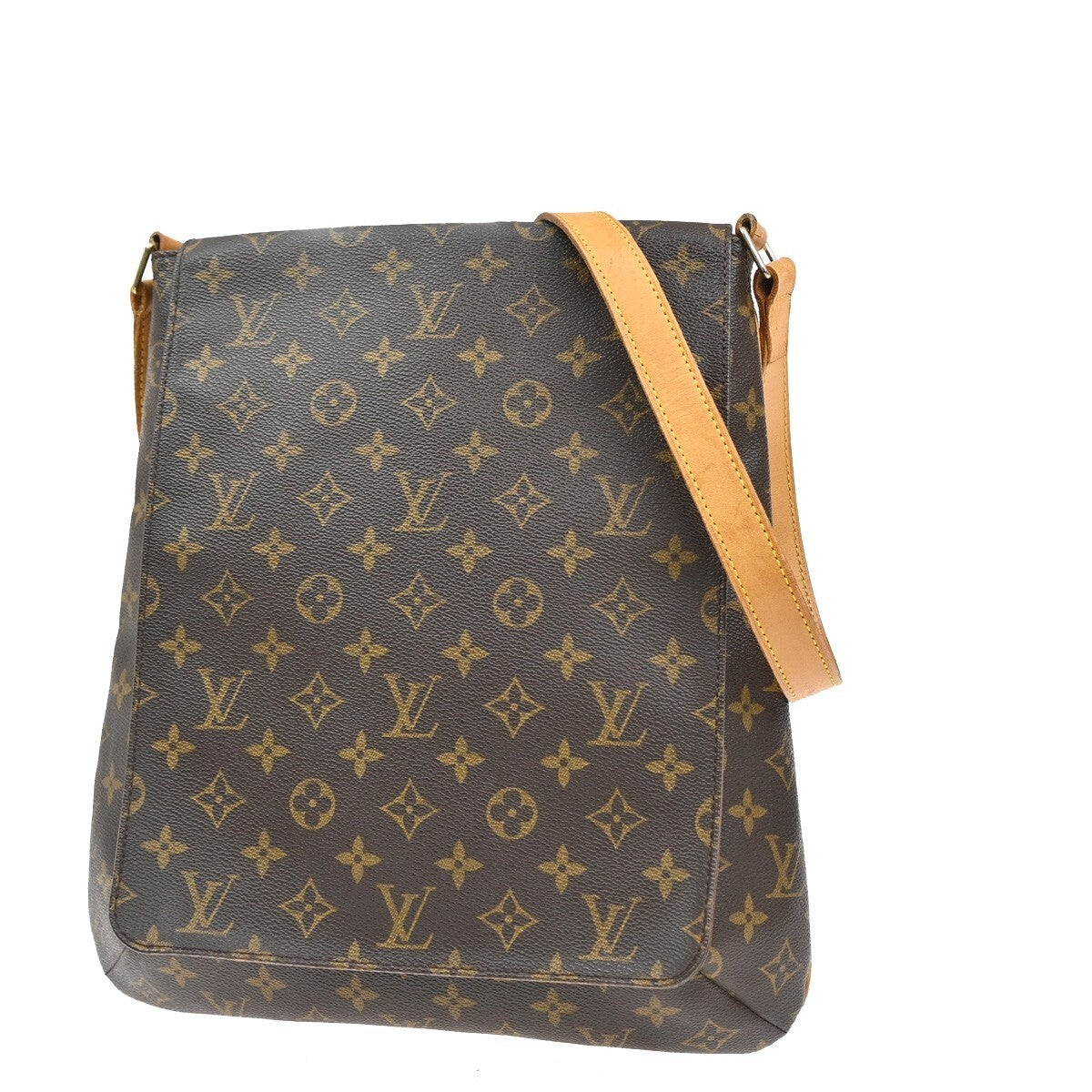 Louis Vuitton Musette Handbag Monogram Canvas Brown Leather Shoulder Bag