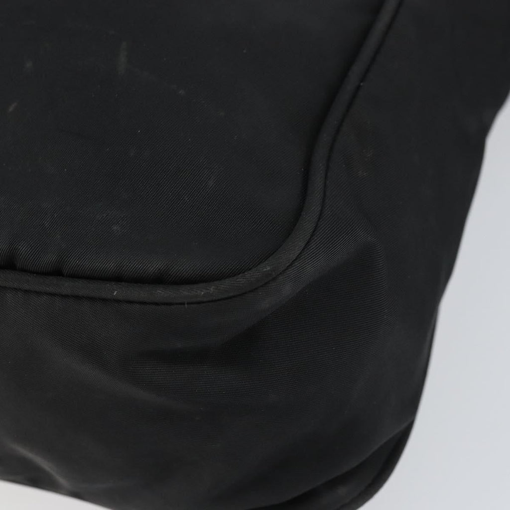 Prada Front Pocket Zip Messenger Bag Tessuto With Saffiano Leather Black Nylon Shoulder Bag Bag