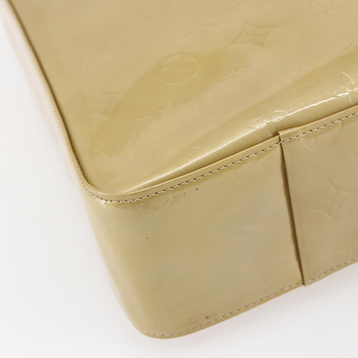 Louis Vuitton Columbus Handbag Monogram Vernis Beige Patent_Leather Tote Bag