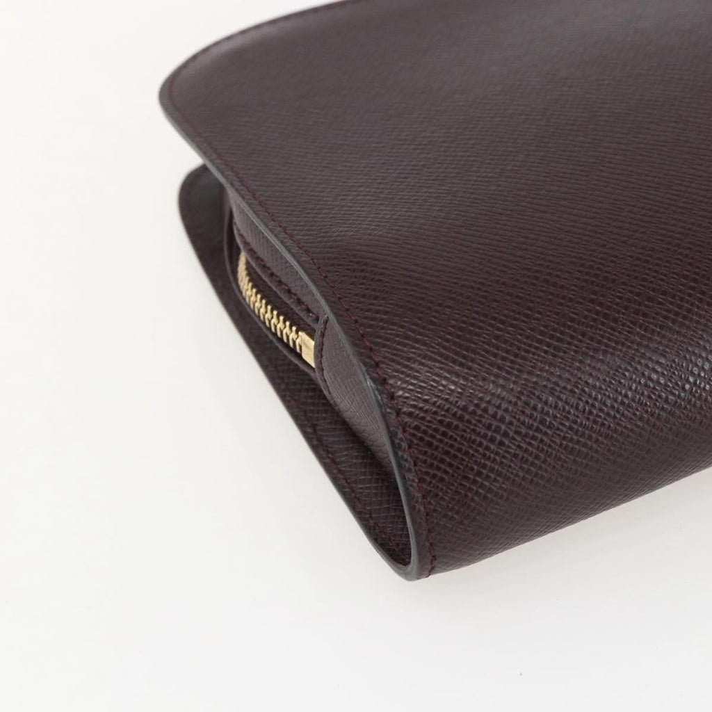 Louis Vuitton Pochette Baikal Clutch Taiga Leather Brown Leather Clutche & Pouche Bag