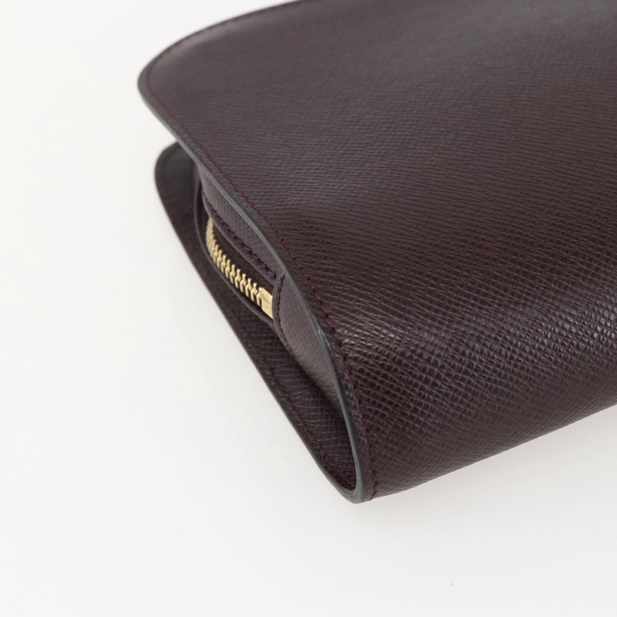 Louis Vuitton Pochette Baikal Clutch Taiga Leather Brown Leather Clutche & Pouche Bag