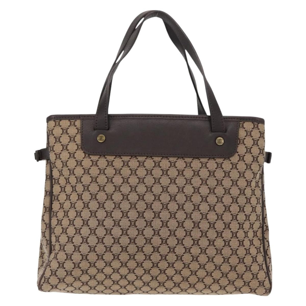Celine Vintage Macadam Handbag Canvas Beige Canvas Handbag