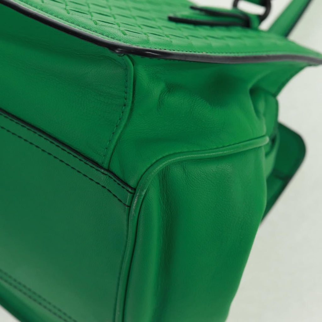 Bottega Veneta Intrecciato Handbag Leather Green Leather Handbag