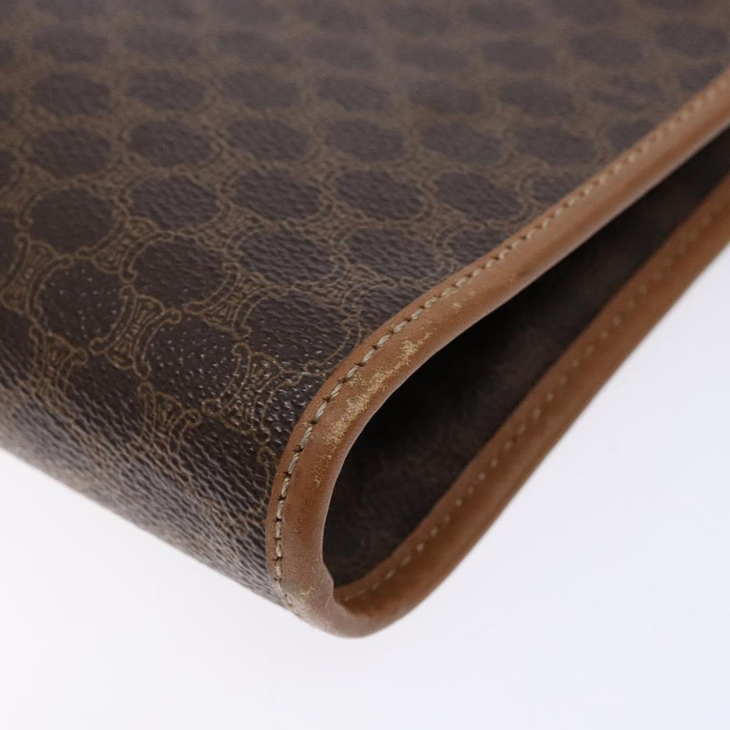 Celine Macadam Pochette Canvas And Leather Brown Canvas Clutche & Pouche Bag