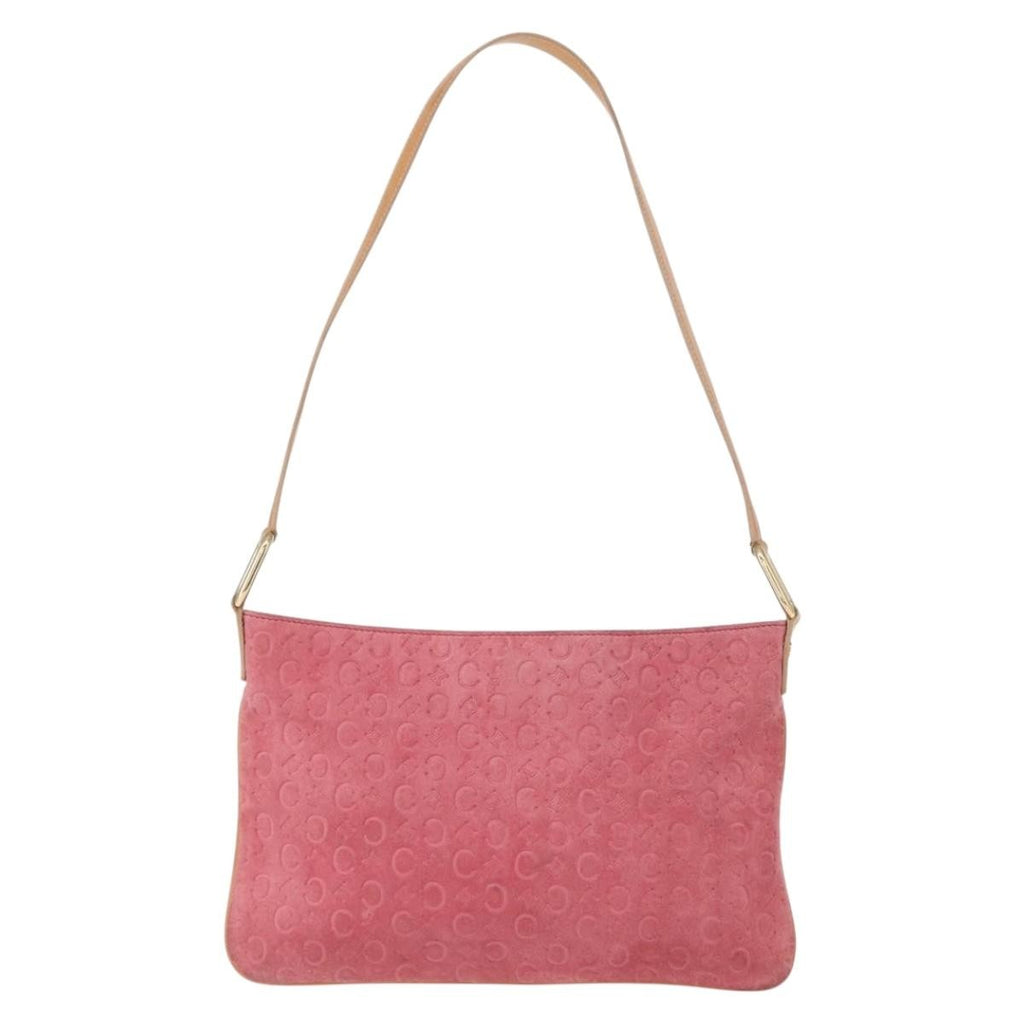 Celine C Macadam Shoulder Bag Suede Pink Suede Shoulder Bag Bag