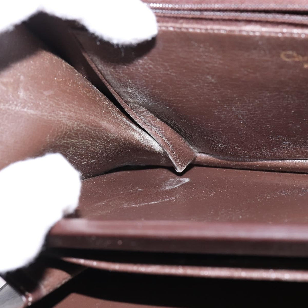 Christian Dior Flap Shoulder Bag Leather Brown Leather Shoulder Bag Bag (Pre-Owned)