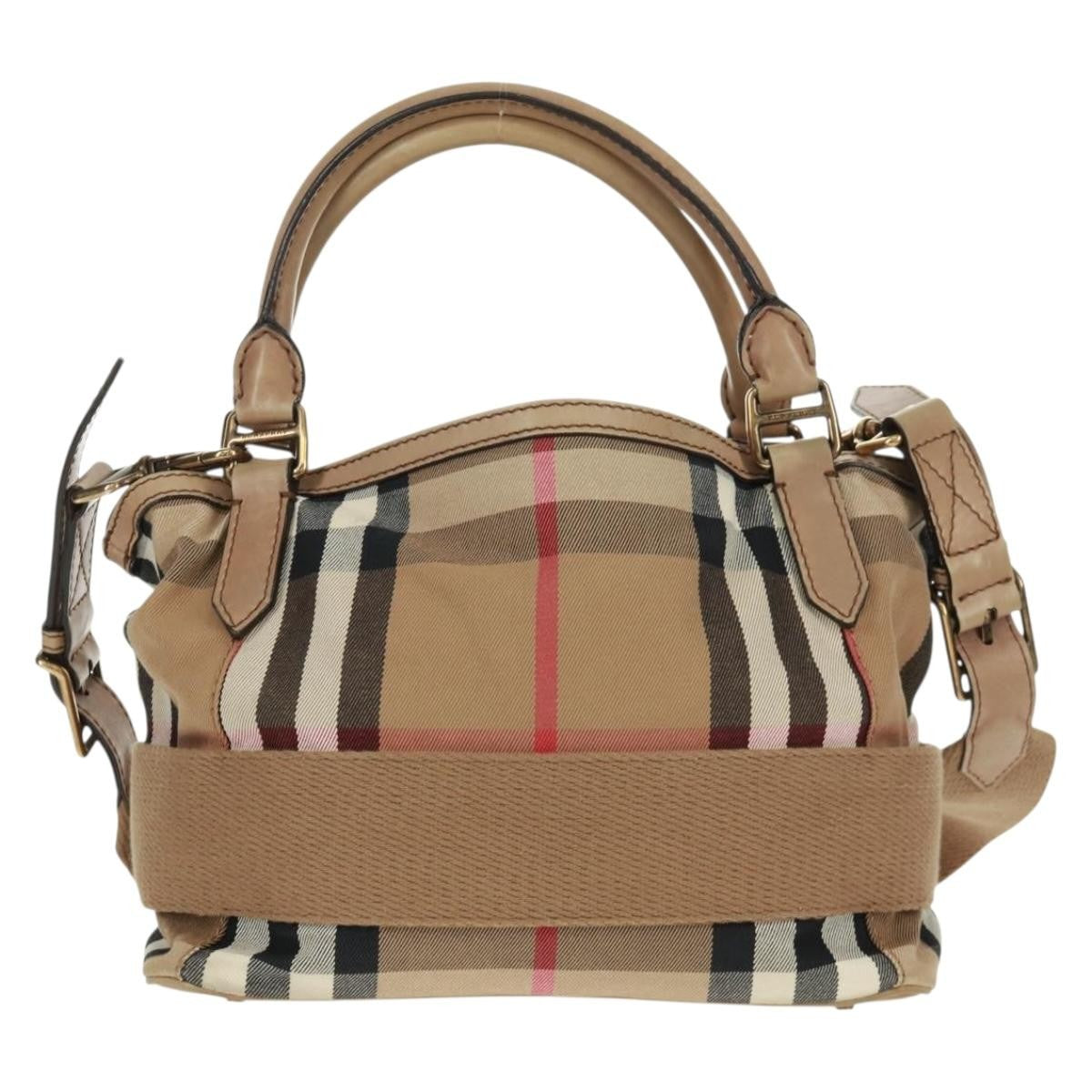 Burberry Brecon Convertible Tote House Check Canvas Beige Canvas Tote Bag