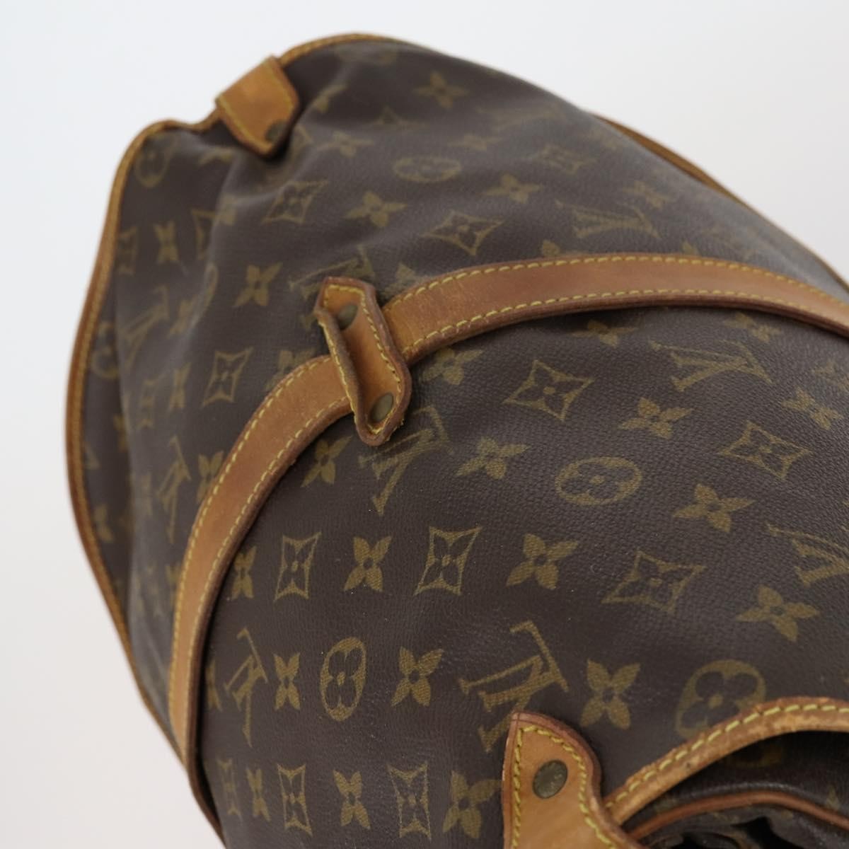 Louis Vuitton Saumur Handbag Monogram Canvas Brown Canvas Shoulder Bag