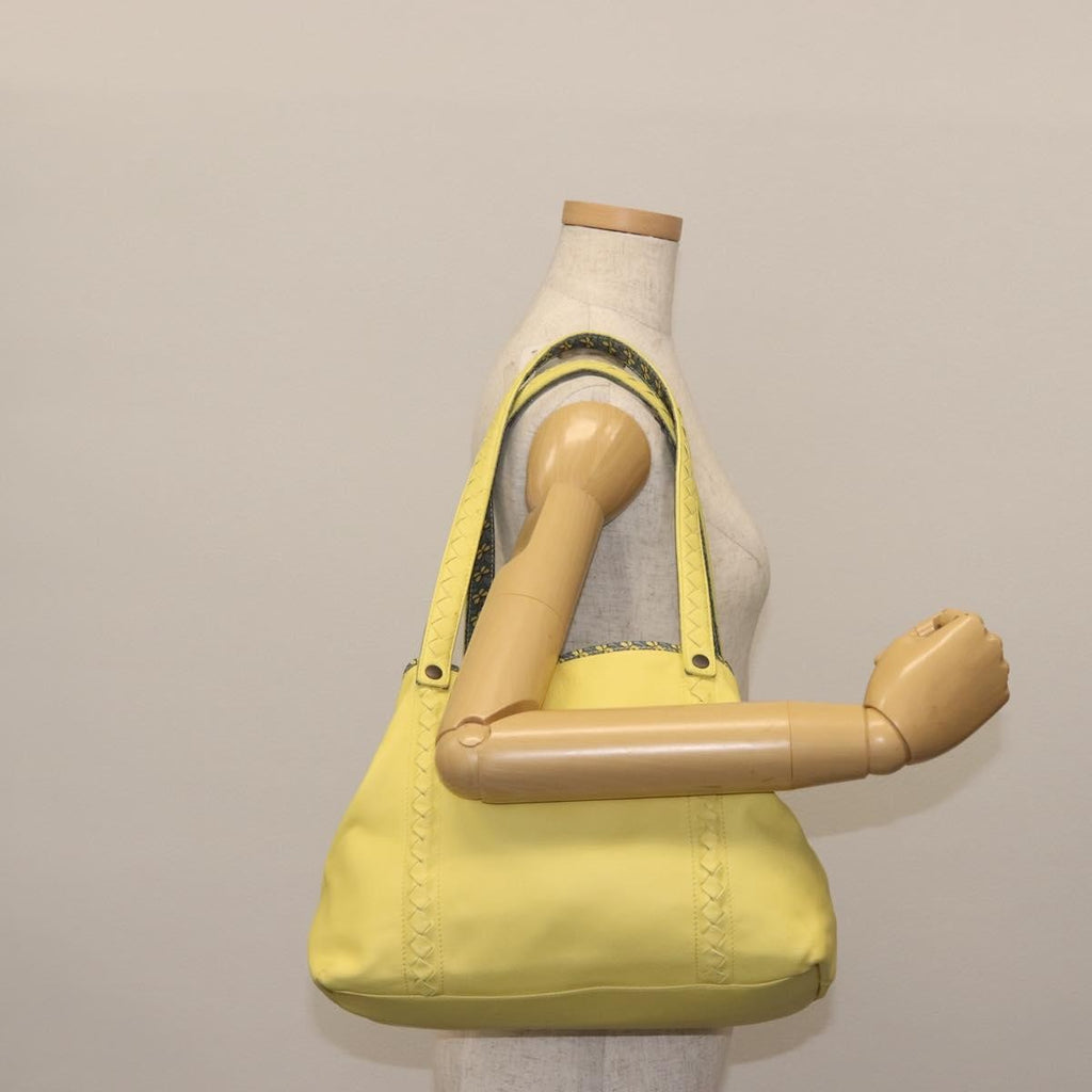 Bottega Veneta A-Shape Tote Leather With Intrecciato Detail Yellow Leather Shoulder Bag Bag