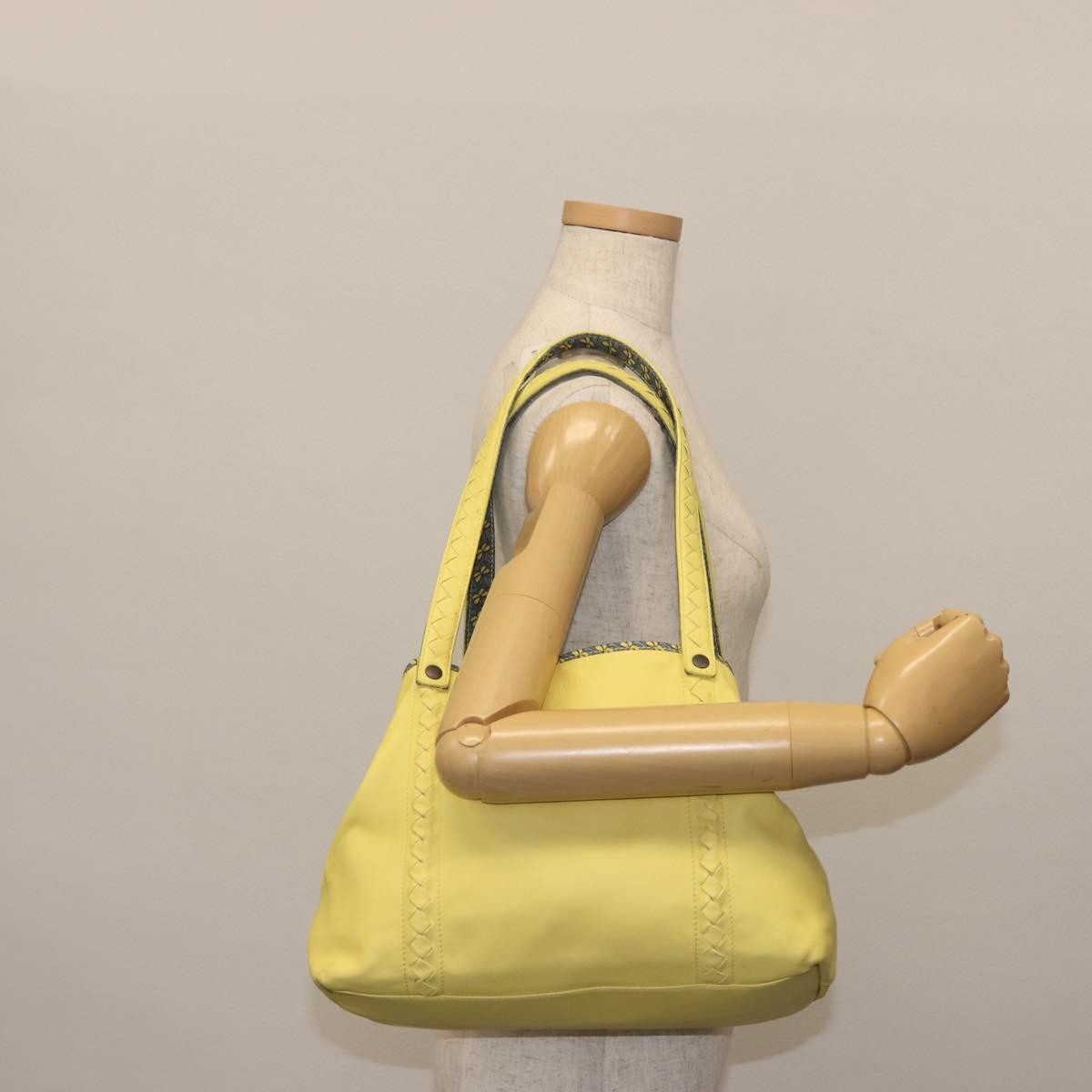 Bottega Veneta A-Shape Tote Leather With Intrecciato Detail Yellow Leather Shoulder Bag Bag