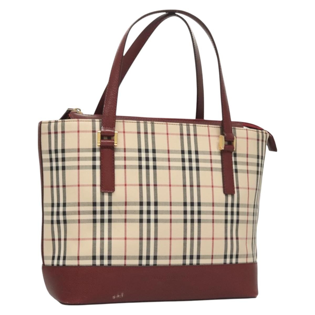 Burberry Nova Check Handbag Nova Check Canvas And Leather Beige Canvas Handbag