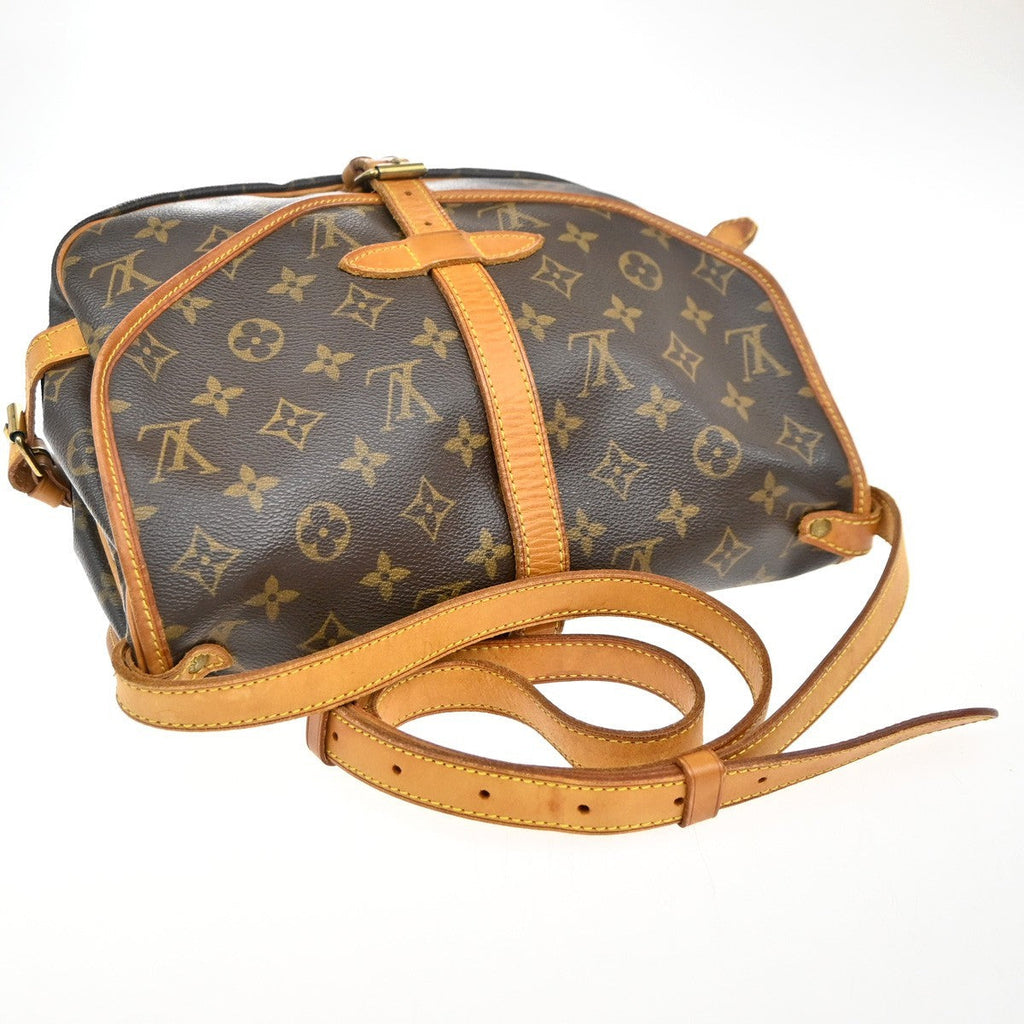 Louis Vuitton Saumur Handbag Monogram Canvas Brown Canvas Shoulder Bag