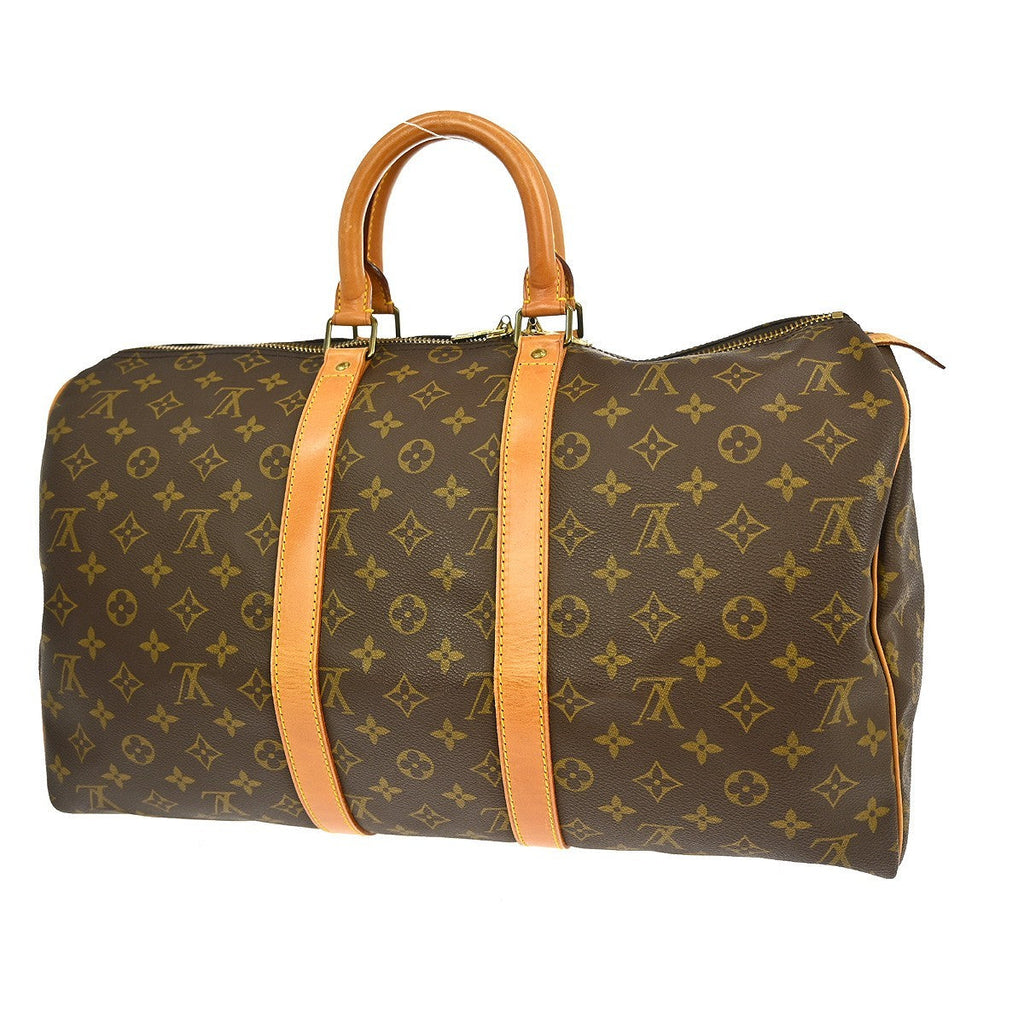 Louis Vuitton Keepall Bag Monogram Canvas Brown Canvas Travel Bag