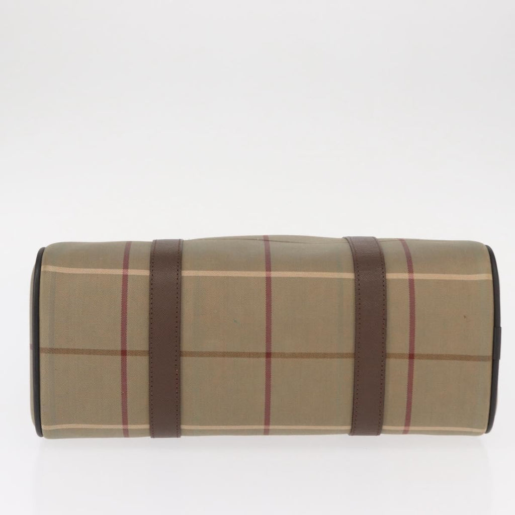 Burberry Nova Check Boston Bag Canvas Beige Canvas Handbag