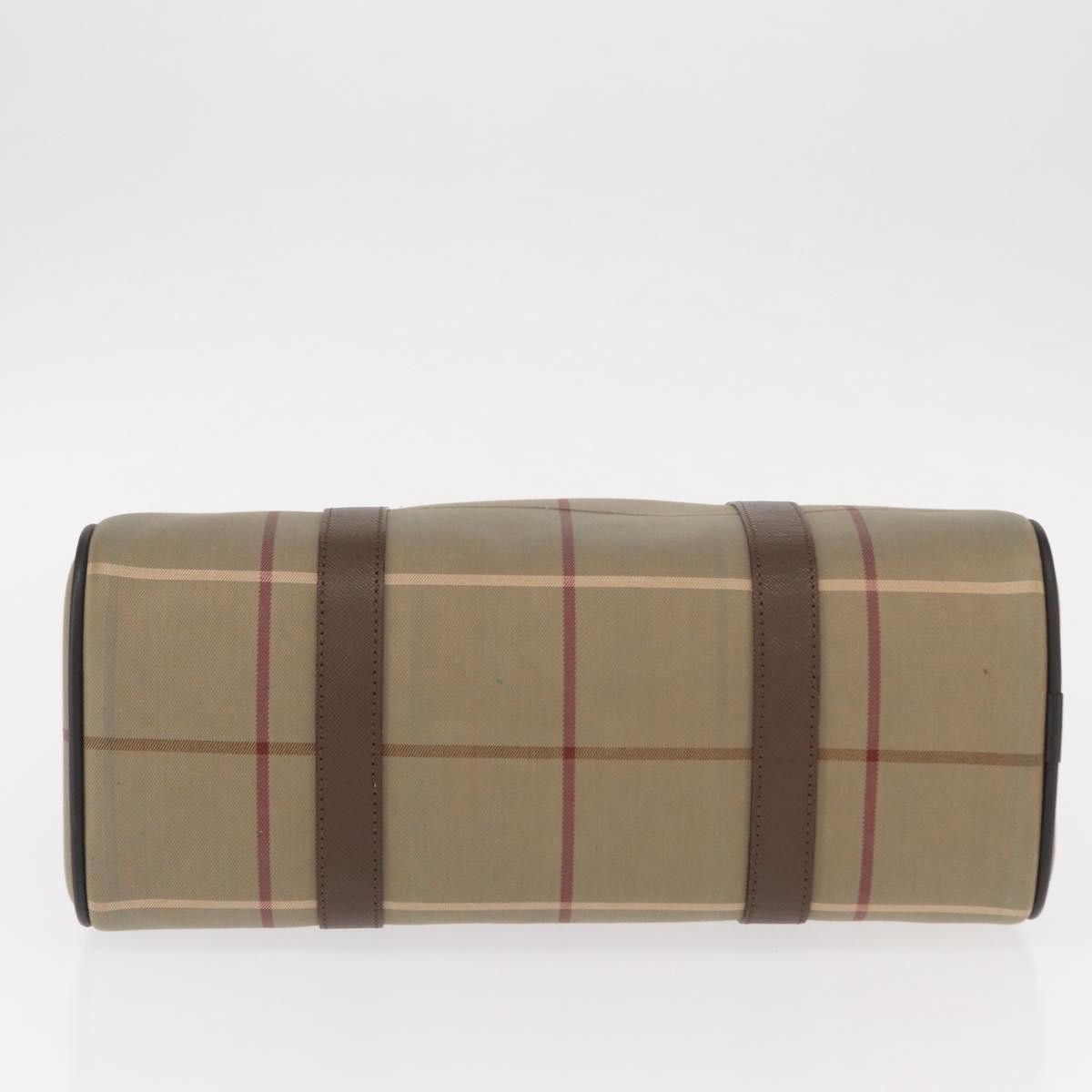 Burberry Nova Check Boston Bag Canvas Beige Canvas Handbag