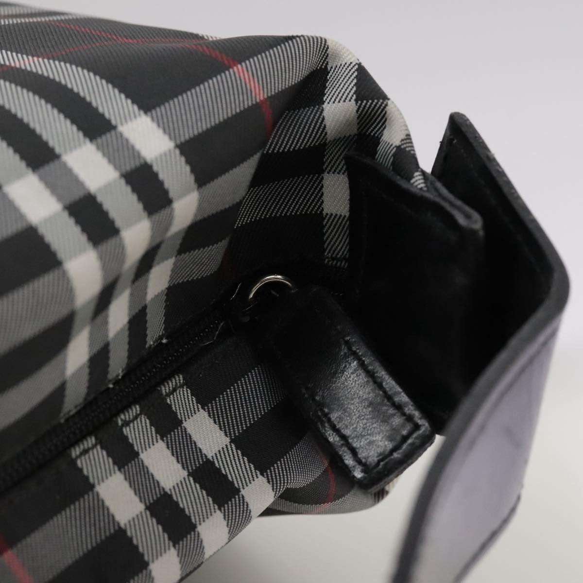 Burberry Nova Check Handbag Nylon Black Nylon Handbag