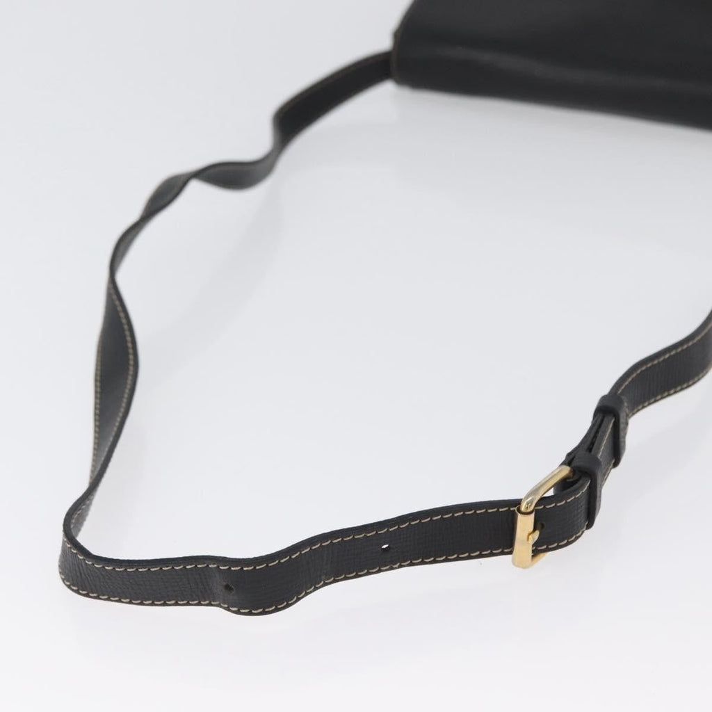 Celine Circle Logo Shoulder Bag Leather Black Leather Shoulder Bag Bag