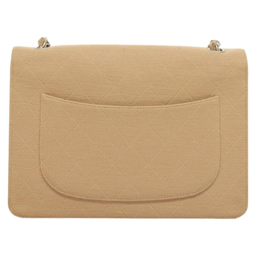 Chanel Matelasse Chain Shoulder Bag Leather Beige Cotton Shoulder Bag Bag