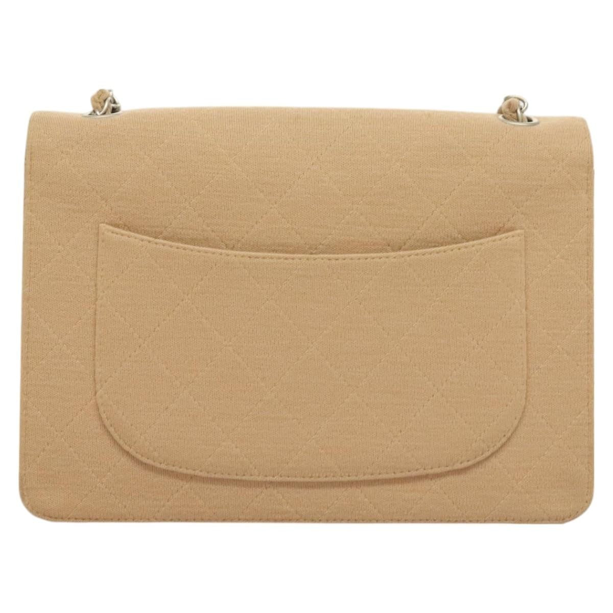 Chanel Matelasse Chain Shoulder Bag Leather Beige Cotton Shoulder Bag Bag