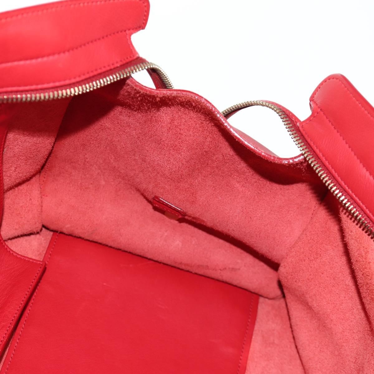 Saint Laurent Classic Y Cabas Leather Red Leather Handbag (Pre-Owned)