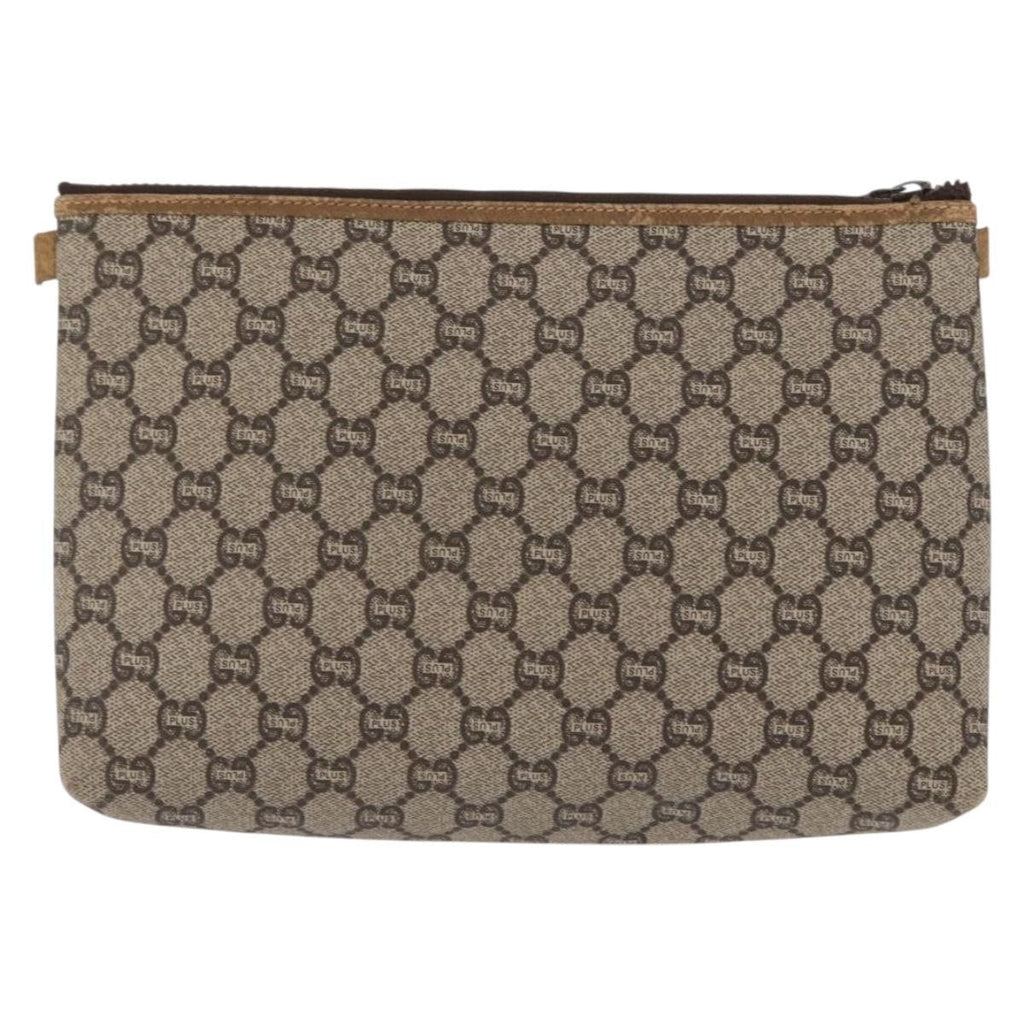 Gucci Gg Plus Supreme Pouch Canvas Beige Canvas Clutche & Pouche Bag (Pre-Owned)