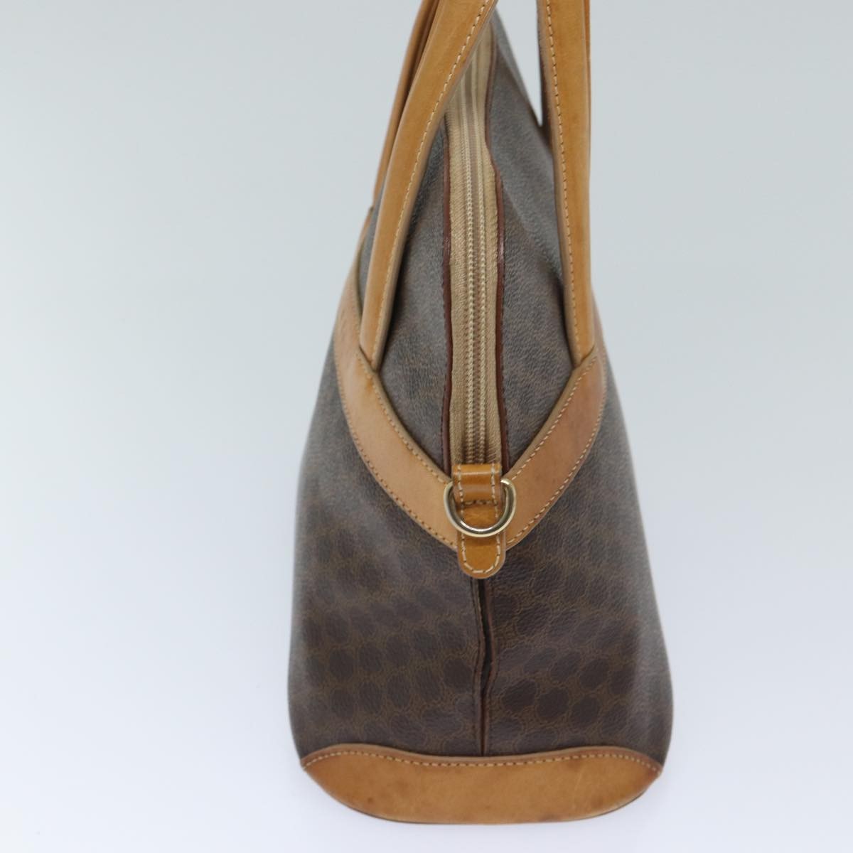 Celine Vintage Macadam Handbag Canvas And Leather Brown Canvas Handbag