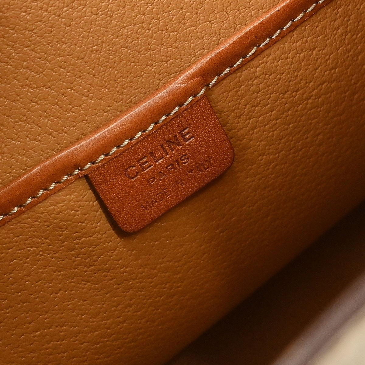 Celine Vintage Macadam Backpack Canvas And Leather Beige Canvas Backpack Bag