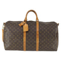 Louis Vuitton Keepall Bandouliere Bag Monogram Canvas Brown Canvas Travel Bag