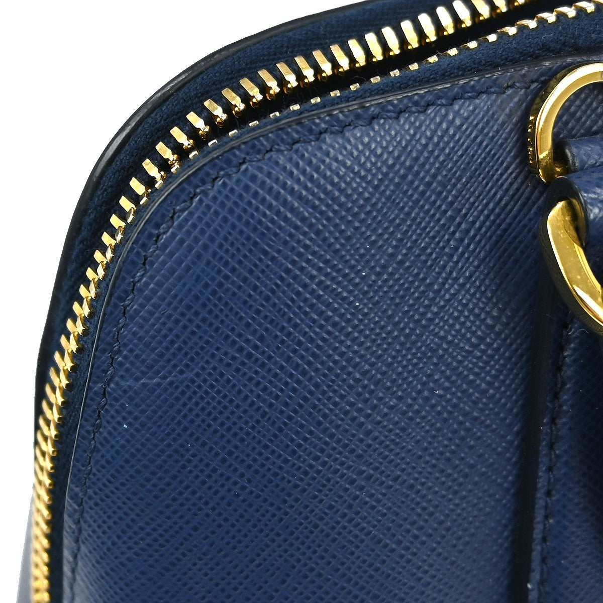 Prada Promenade Bag Saffiano Leather Blue Leather Handbag