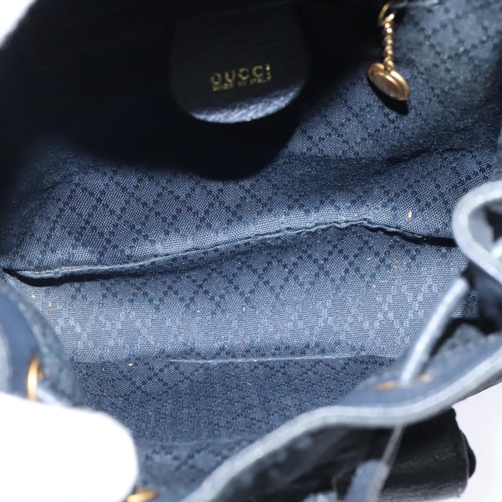 Gucci Gucci Bamboo Backpack Daim Navy Suede Backpack Bag (Pre-Owned)