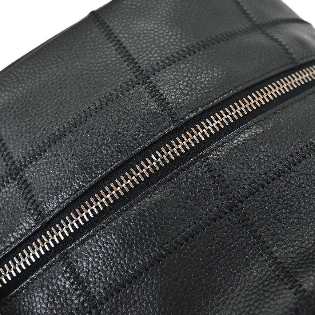 Chanel Square Stitch Bowler Bag Quilted Caviar Black Leather Shoulder Bag Bag