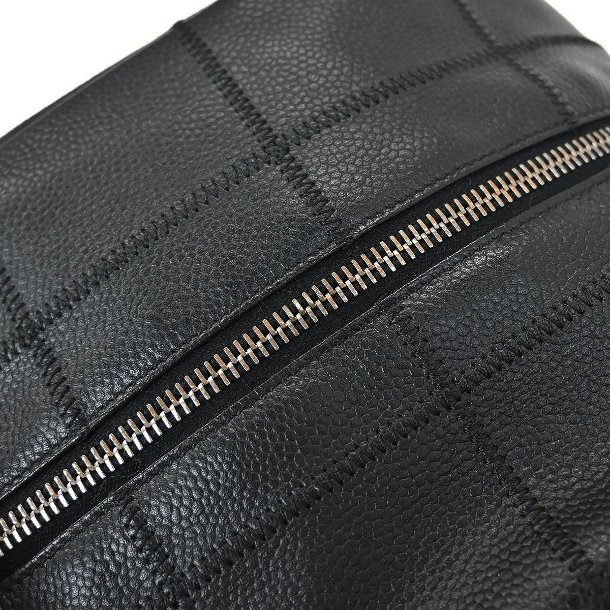 Chanel Square Stitch Bowler Bag Quilted Caviar Black Leather Shoulder Bag Bag