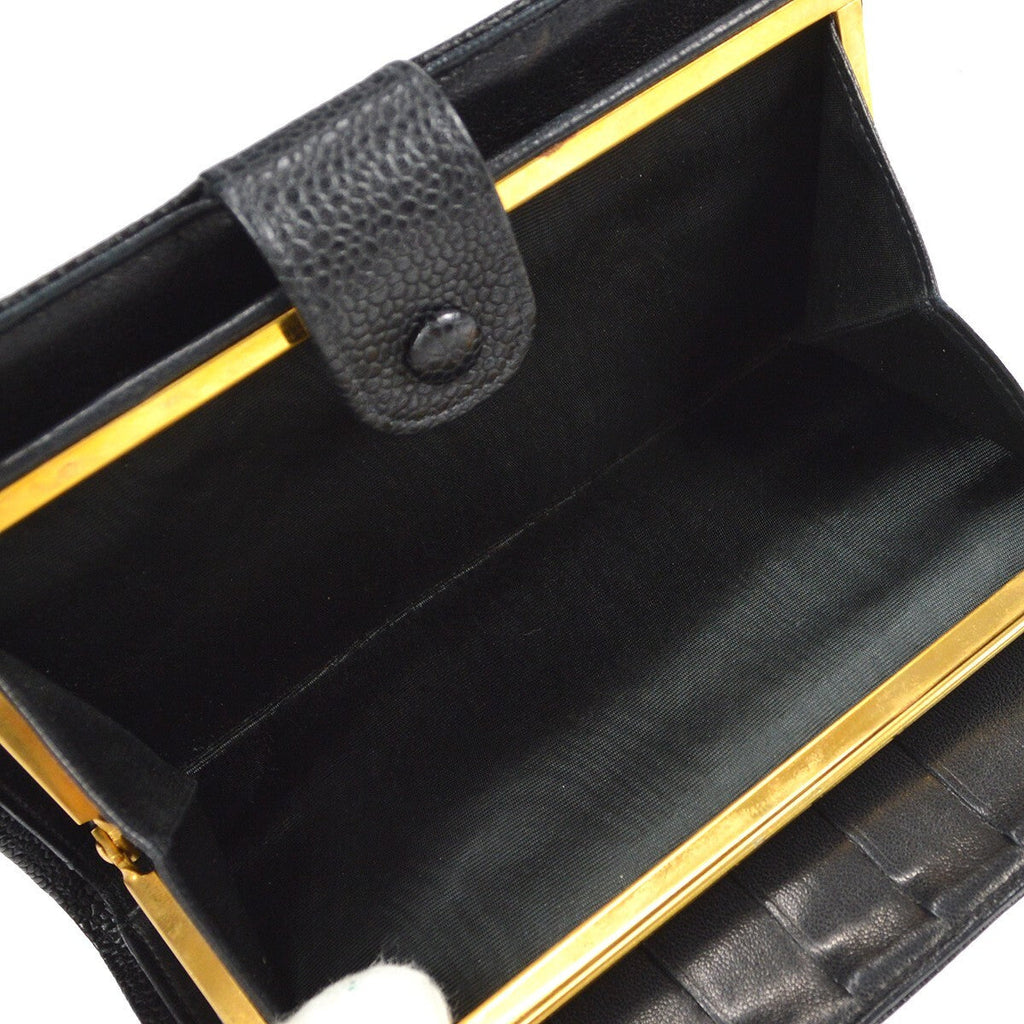 Chanel Timeless Cc French Wallet Caviar Black Leather Wallets Accessory