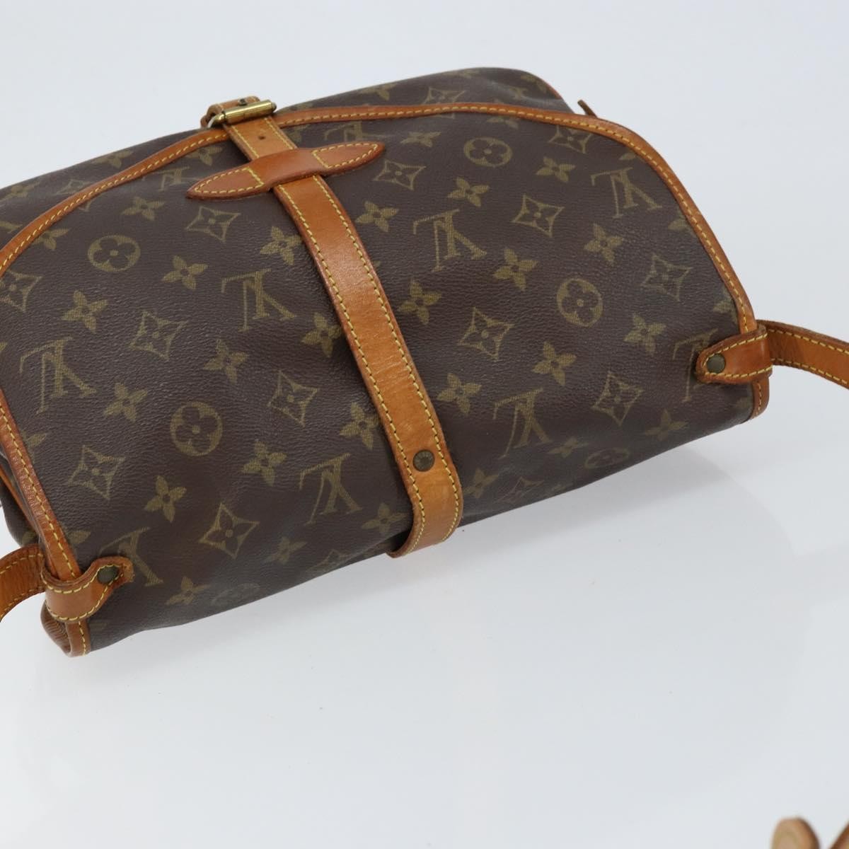 Louis Vuitton Saumur Handbag Monogram Canvas Brown Canvas Shoulder Bag